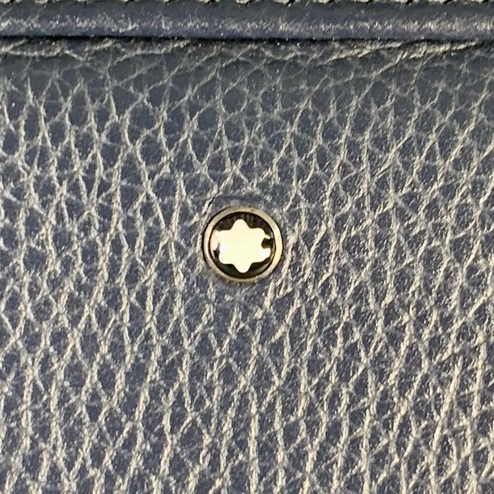 MONT BLANC Navy Pebble Grain Leather Briefcase